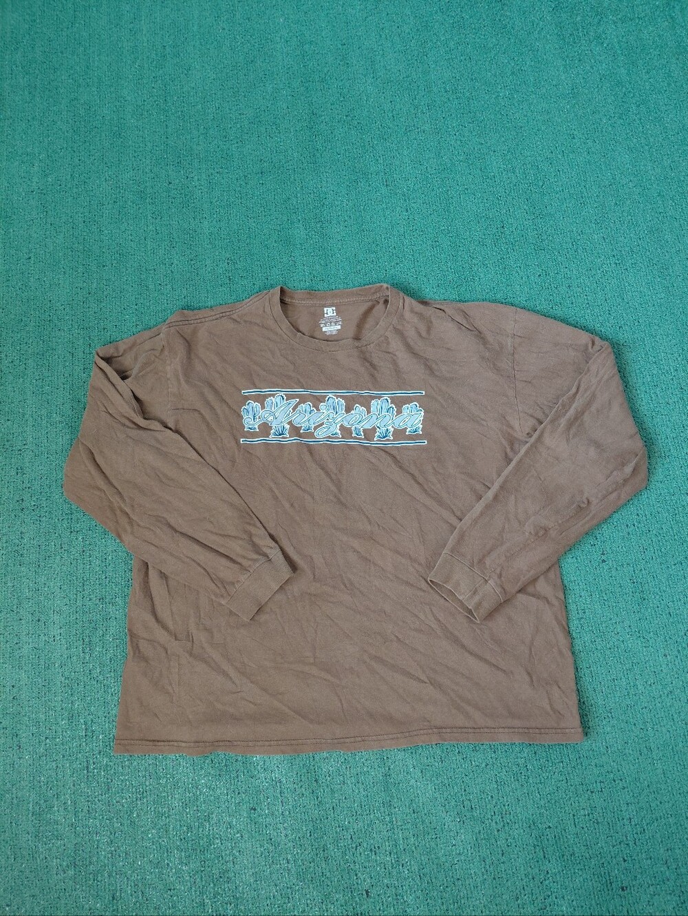 DC Arizona Cactus Skater Skateboarding Brown Long Sleeve Shirt Sz XL
